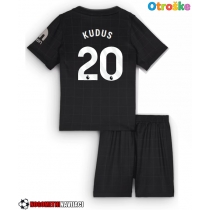 Otroške Nogometnih dresov Tottenham Hotspur Mohammed Kudus #20 Gostujoči 2025-26 Kratki rokavi (+ hlače)